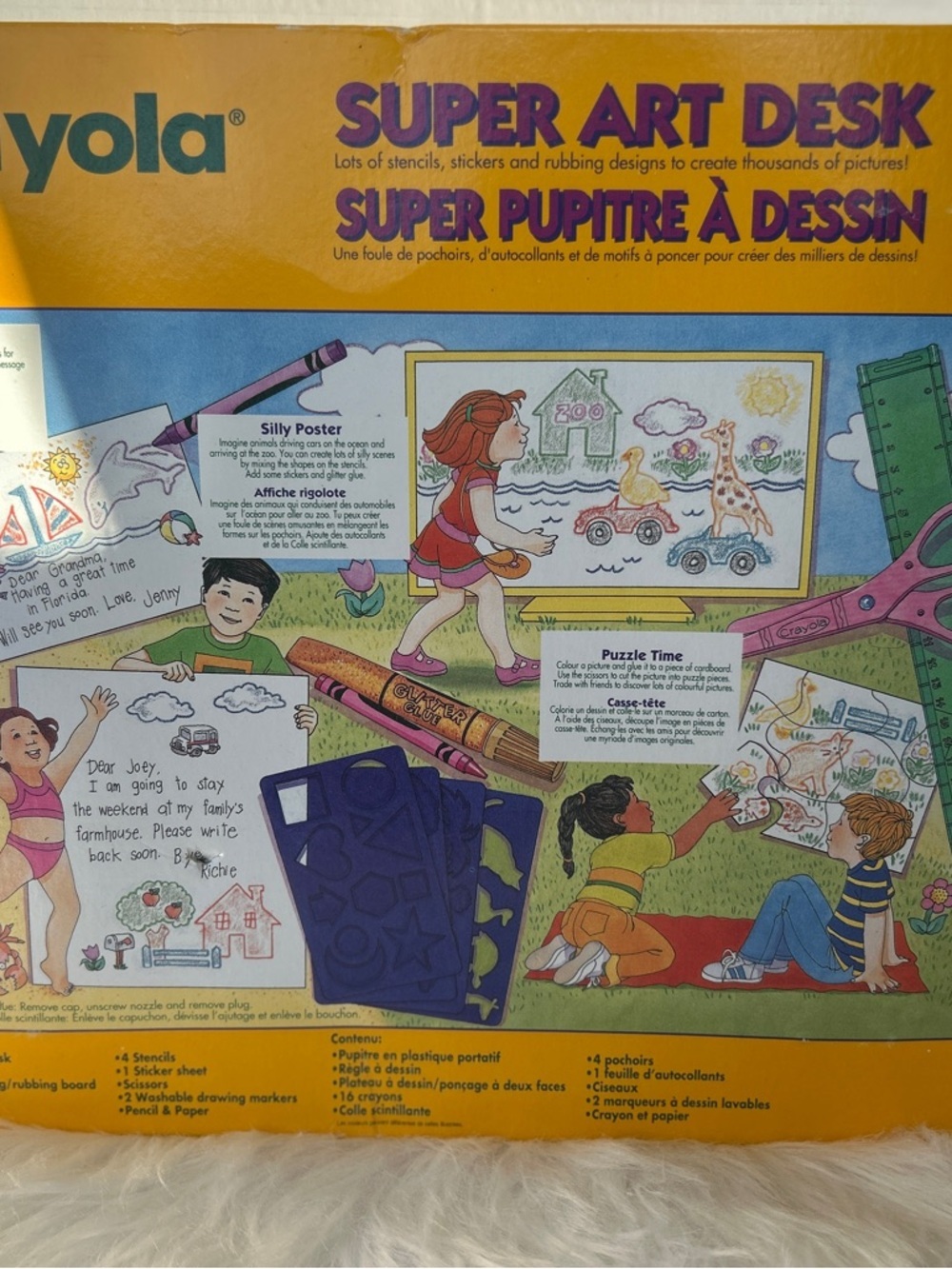 Retro Crayola 1994 Super Art Desk - Yellow Box with Purple Desk - Picture 3 of 6